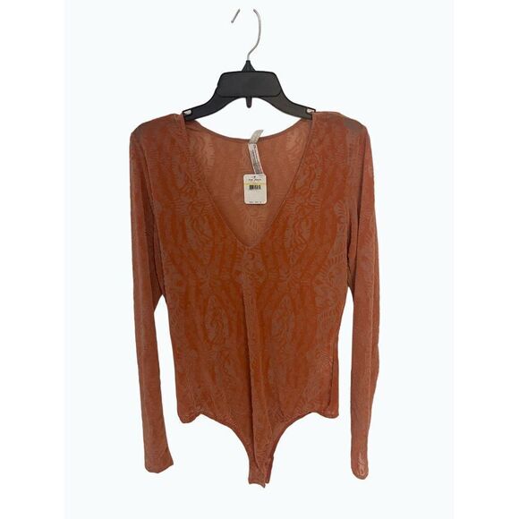 Free People On the Dance Floor Lace Bodysuit Rose NWT Medium - Picture 4 of 8